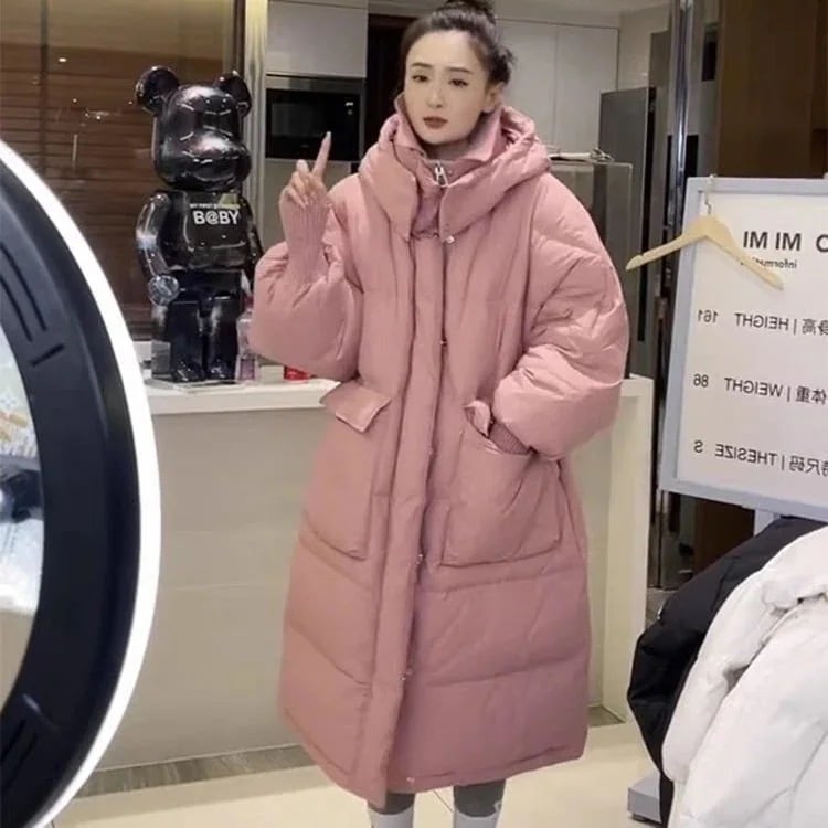 厚手版ダウンジャケット レディース ミディアムロング 2024 おしゃれ ウエストフードジャケット