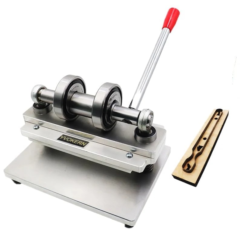 レザーハンドプレスマニュアルダイカットエンボス加工機レザー&ペーパークラフトカッターパターンモールドスタンピング(オールメタルボディ)