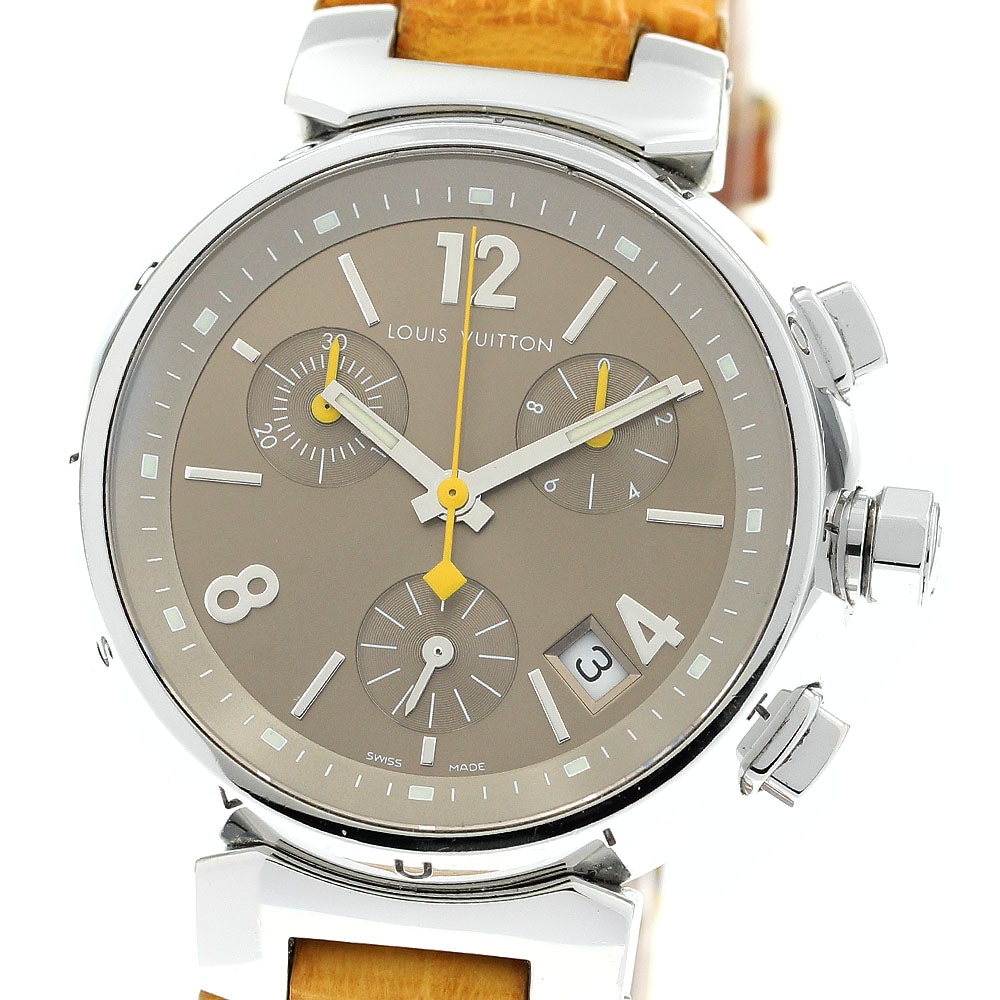 ルイ・ヴィトン LOUIS VUITTON Q1322 タンブール クロノグラフ クォーツ ボーイズ 箱・保証書付き_875914【中古】