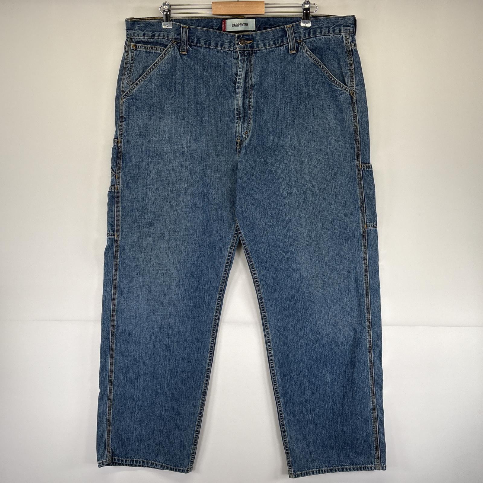 古着 デニムパンツ ペインター ワーク CARPENTER ジーパン ジーンズ 色落ち 5ポケット w40 L32 ブルー メンズ