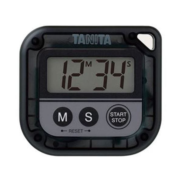 （まとめ）タニタ デジタルタイマー 丸洗いタイマー100分計 ブラック TD-376N-BK 1個3セット