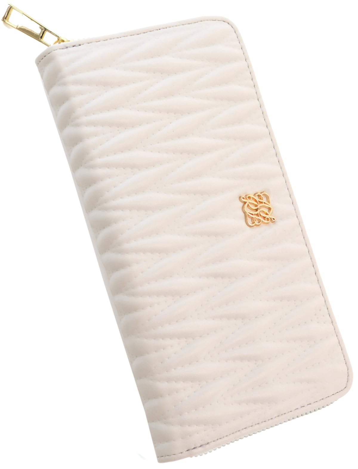 [アルトローズ] アイボリー長財布 財布 さいふ ウォレット 小銭入れ お札入れ カード カード入れ 大容量 収納 L字ファスナー キルティング 可愛い ロージア332976-11