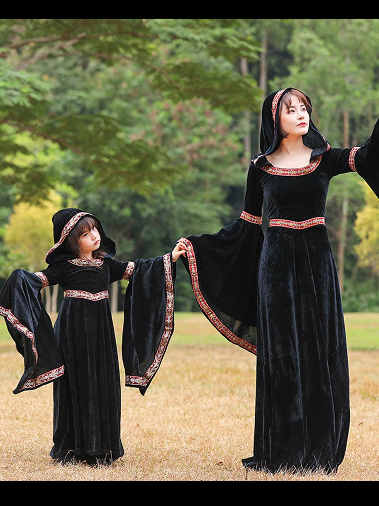 ハロウィンコスチューム子供用女性用大人用コス服親子服仮装吸血鬼魔女魔女コスチューム