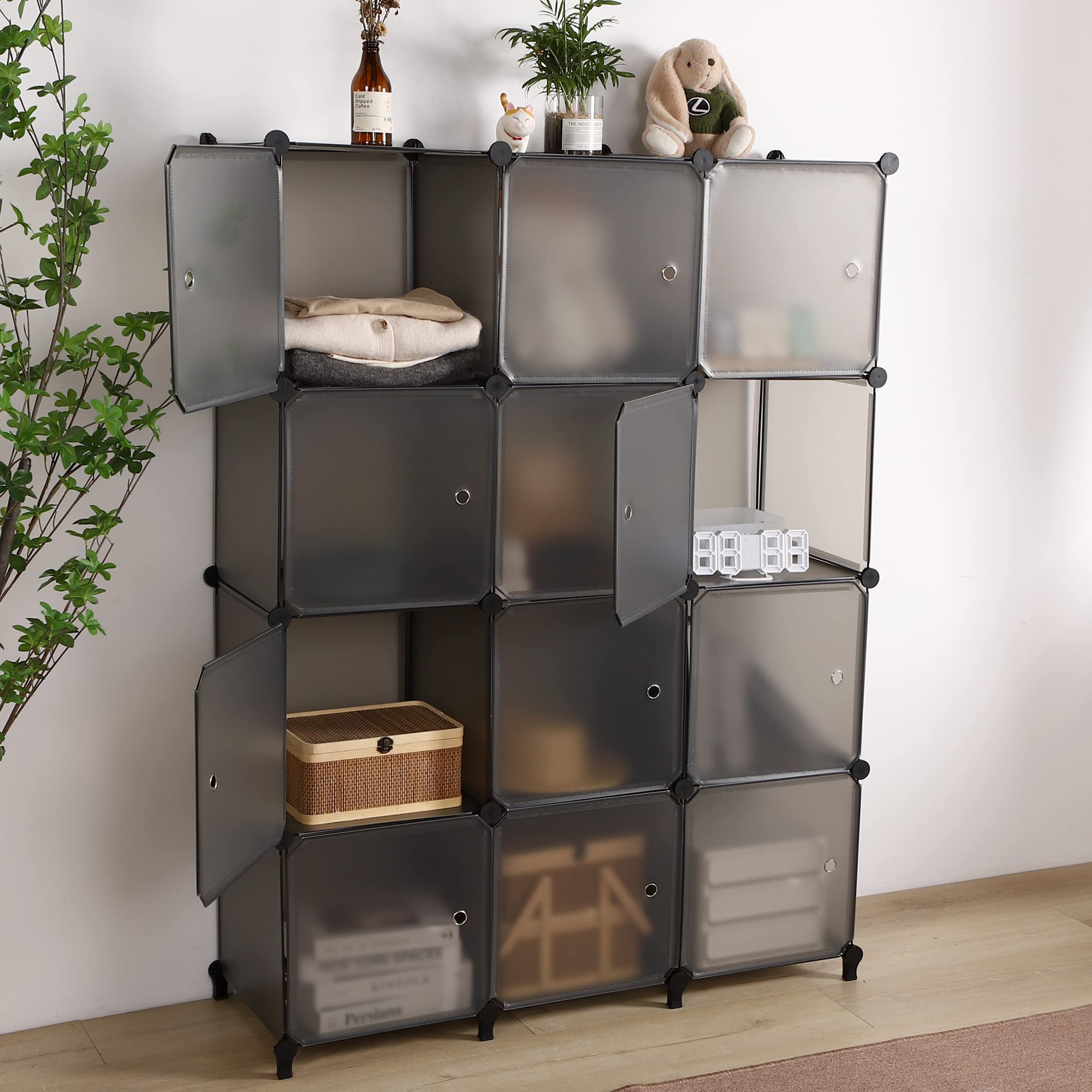 【Amazon.co.jp 限定】チチロバ(TITIROBA) 収納棚 扉付き 収納 ラック 棚 簡単組立 大容量 整理棚 洋服棚 収納ボックス クローゼット ワードローブ おしゃれ 省スペース 多用