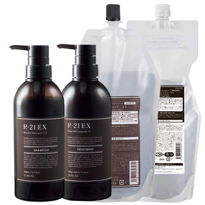 サンコール R-21 EX エクストラ シャンプー 500mL + 700mL + トリートメント 500g + 700g ボトル 詰め替え セット 4点セット エイジング毛 ハリコシ ヘマチン ボリ