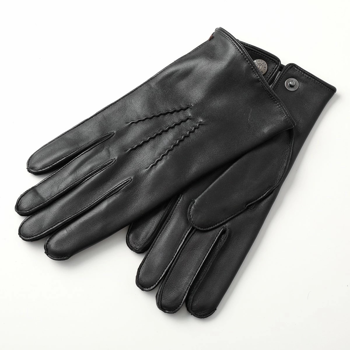 DENTS デンツ グローブ Burford 5-1539 メンズ ヘアシープ レザー 手袋 カシミヤニットライニング スナップボタン 手ぶくろ アームウェア BLACK