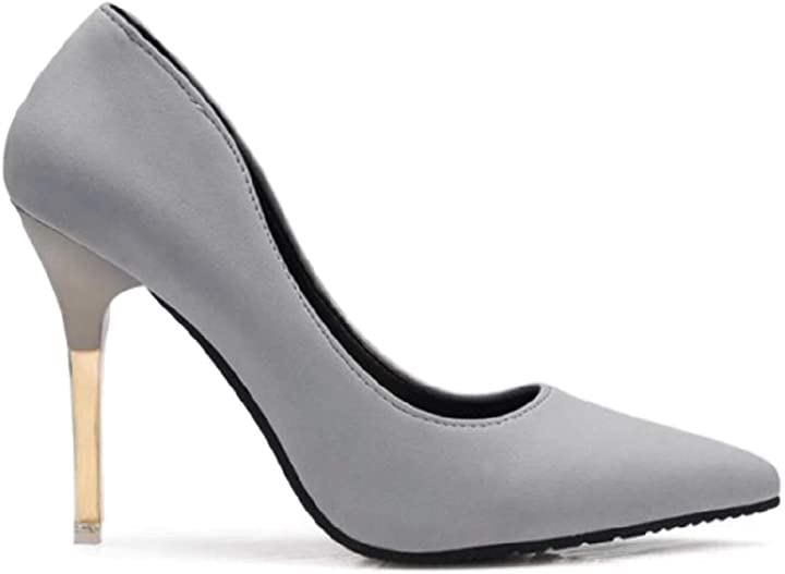 レディース パンプス ハイヒール 美脚 ポインテッドトゥ 靴 フォーマル ピンヒール 春 夏 秋 冬 おしゃれ シンプル 23.0cm( グレー, 23.0 cm)