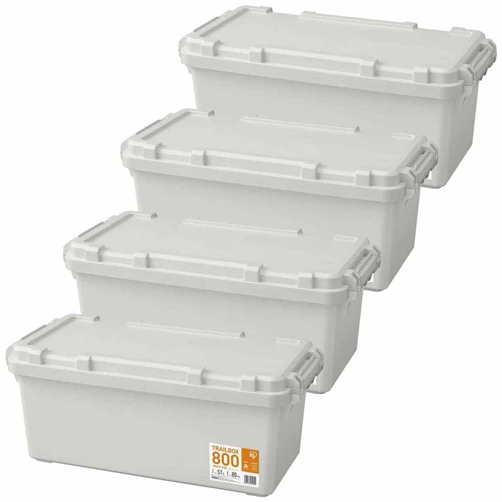 4個セットアイリスオーヤマ 収納ケース TRAILBOX TRB800 ホワイト 4個セット 収納ボックス 新生活 積み重ね 幅37.6cm 高さ32.8cm 奥行78.8cm 衣類収納 おもちゃ箱