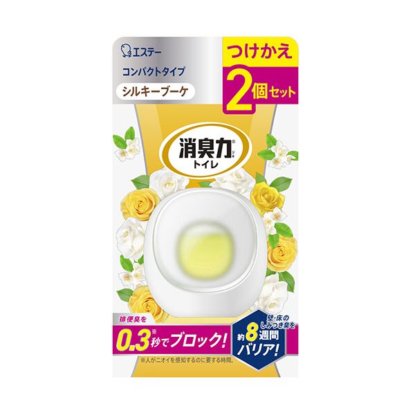 （まとめ） エステートイレの消臭力 コンパクト シルキーブーケ 付替用 1パック（2個） [x5セット]