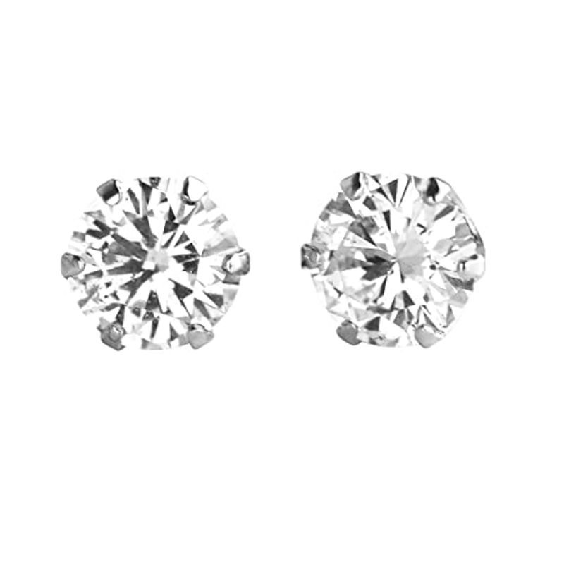 DIAMOND WORLD レディース ジュエリー PT ダイヤモンドピアス 一粒 0.25ct0.25ct 合計 0.50ct 両耳用