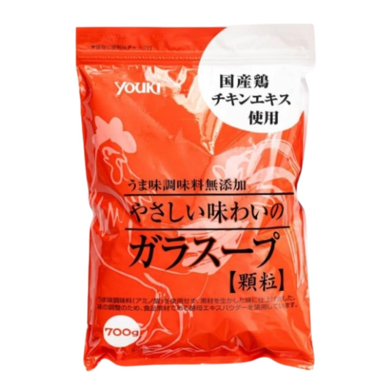 ユウキ食品 やさしい味わいのガラスープ 700g 5袋 業務用 化学調味料無添加のガラスープ ユウキ 食品 ガラスープ 化学調味料 保存料 着色料 香料 無添加 ガラ