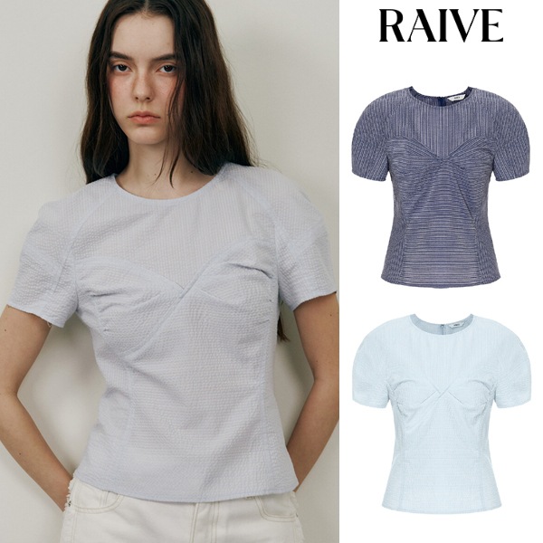 ストライプ ツイスト ブラウス