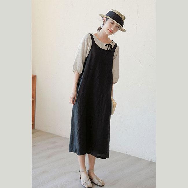 ジャンパースカートレディースンサロペットワンピースノースリーブオーバーオール夏涼しい綿麻サロペットオールインワン