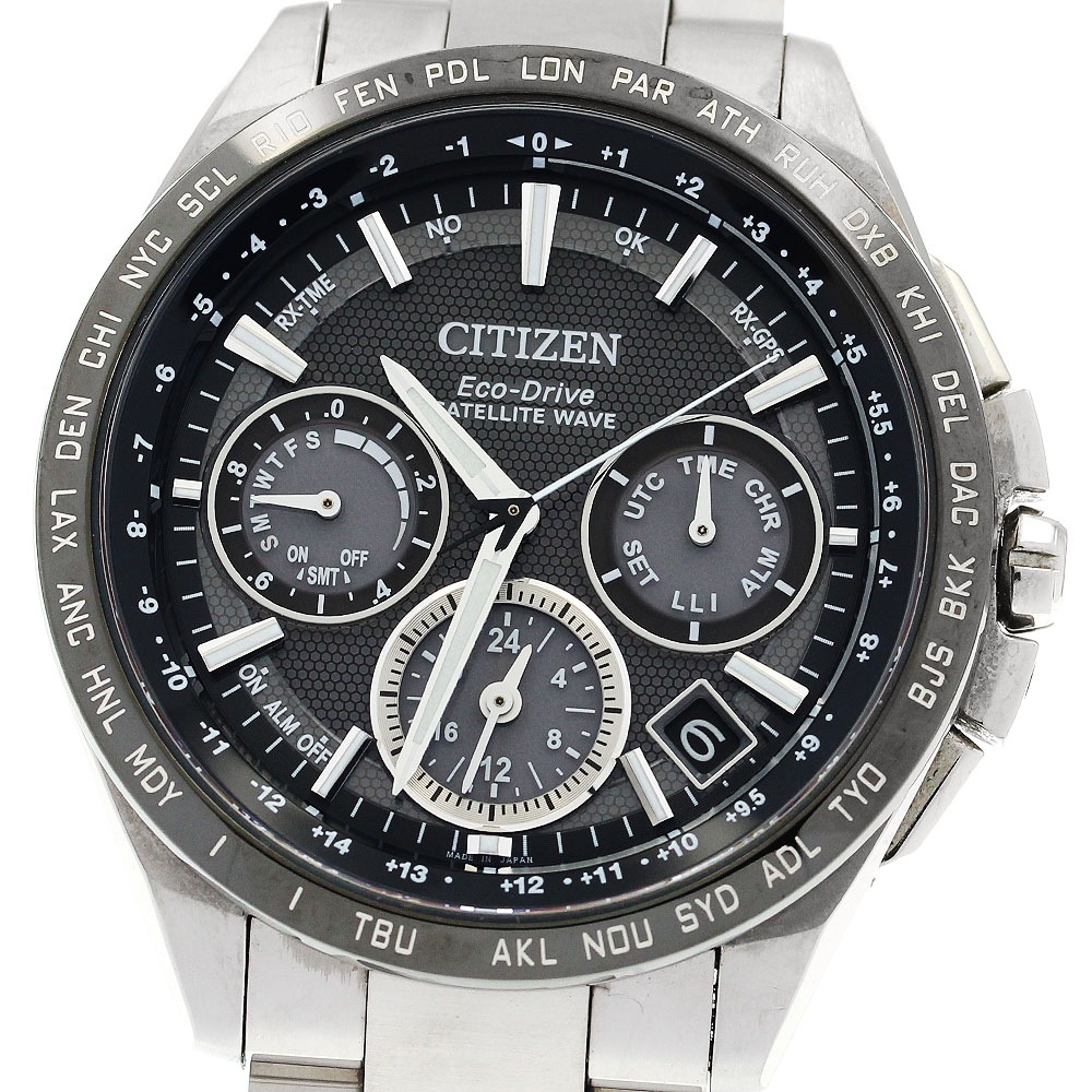 シチズン CITIZEN F900-T021531/CC9015-54E アテッサ サテライトウェーブ エコドライブ ソーラー電波 メンズ 良品 箱・保証書付き_886371【中古】 55,935円