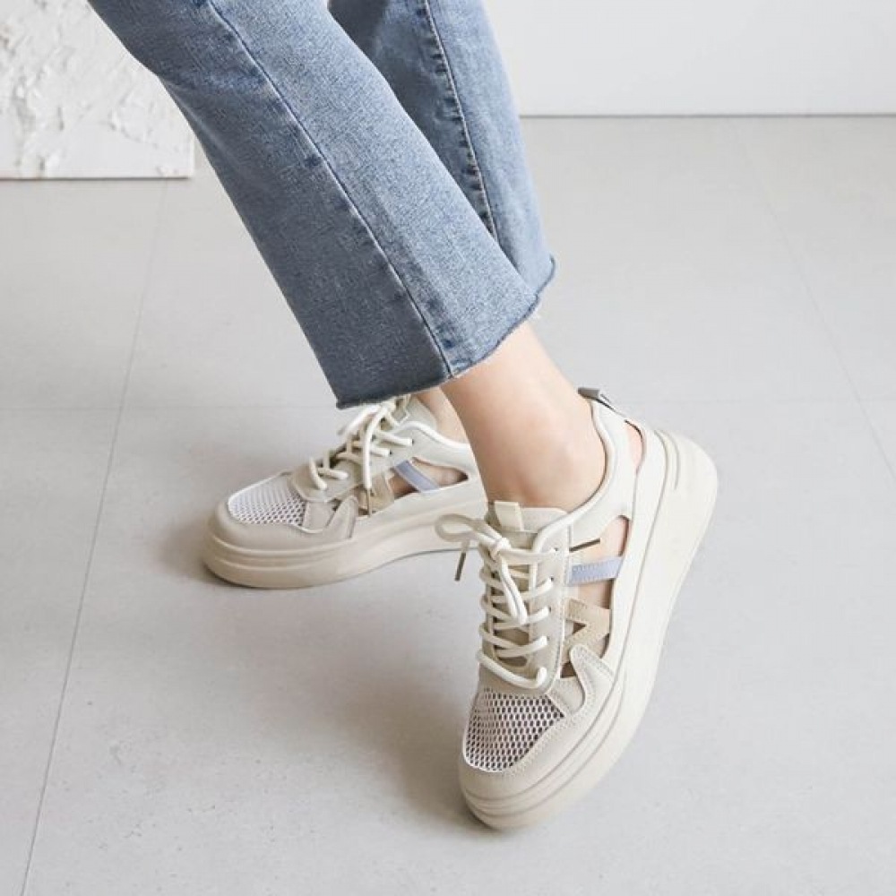 [Ninas Paris] メッシュカラーラインスニーカー