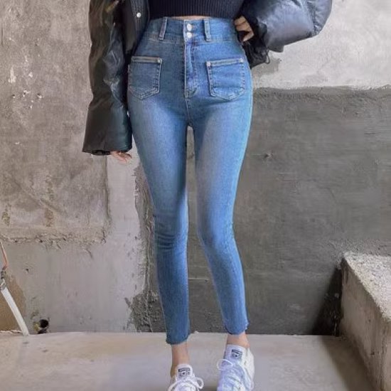 デニムパンツ レディース ボトムス ジーンズ Ｇパン スキニージーンズ スリムフィット ハイウエスト 9分丈パンツ ロングパンツ カジュアル お出かけ おしゃれ シンプル ベーシック 定番 女性