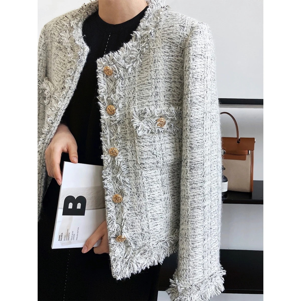 ジャケットフリンジのフリルコートとの上品で感のあるメタルバックルセレブのトップスアウター レディース福袋