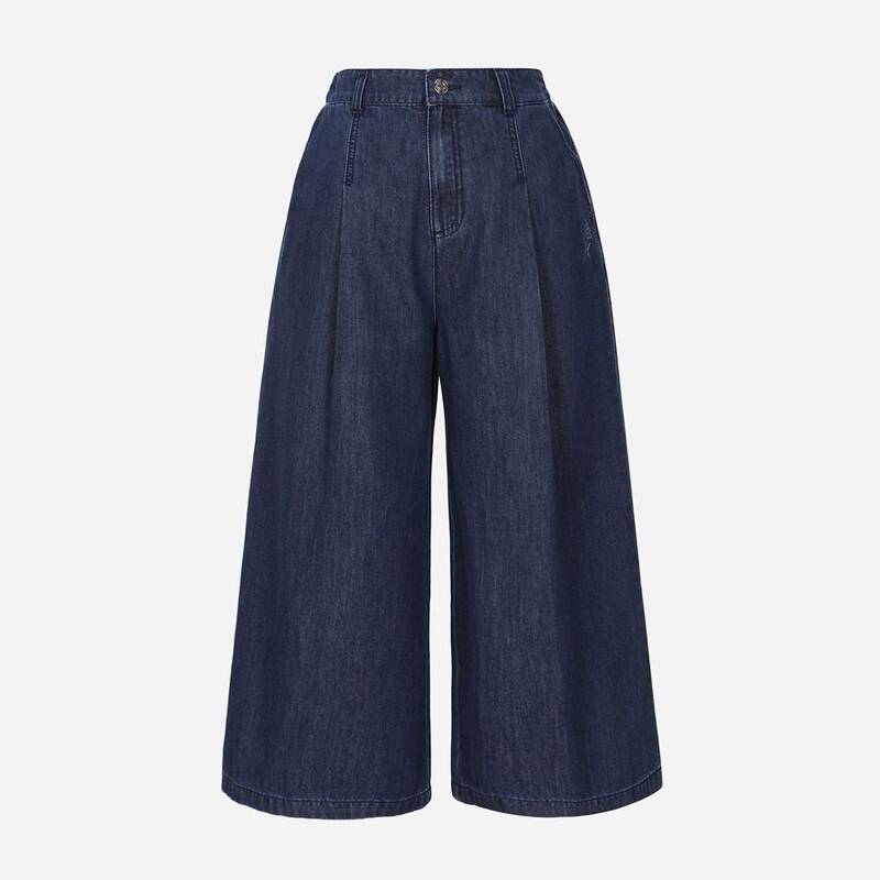 [レディース] インディゴ キュロット デニムパンツ (T264MJE248W)