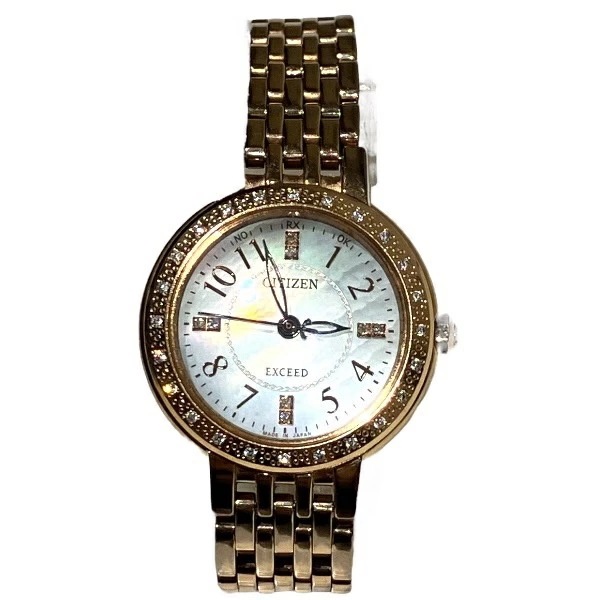 シチズン エクシード プレシャス 電波ソーラー ダイヤ 時計 腕時計 レディース 【中古】