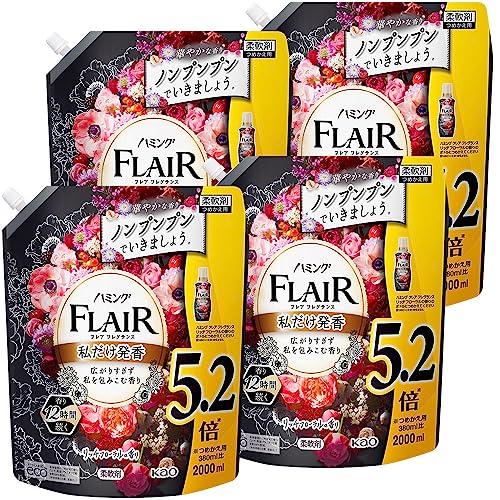 【ケース販売】ハミングフレアフレグランス 液体 柔軟剤 広がりすぎず私を包みこむ香り リッチフローラルの香り 詰替え用 大容量 2000ml×4個 7,870円