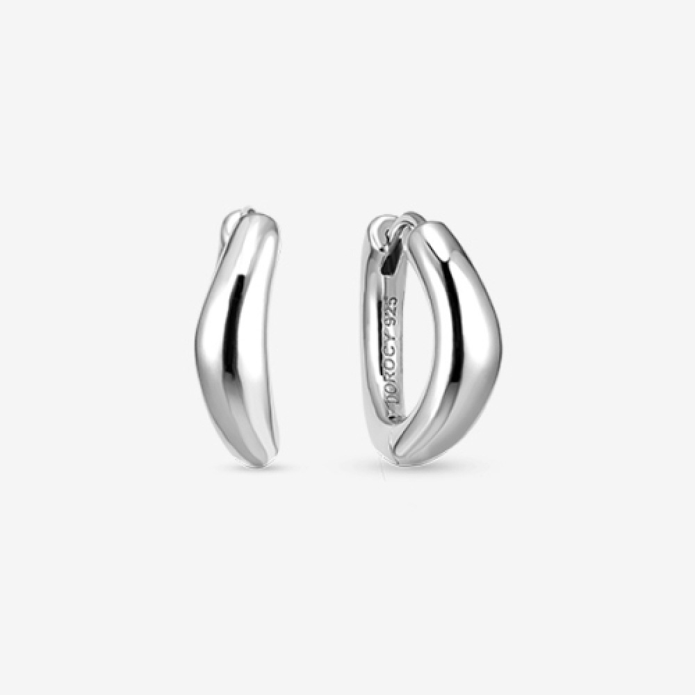 DOROCY シルバーフロートカーブリングピアス (2タイプ)