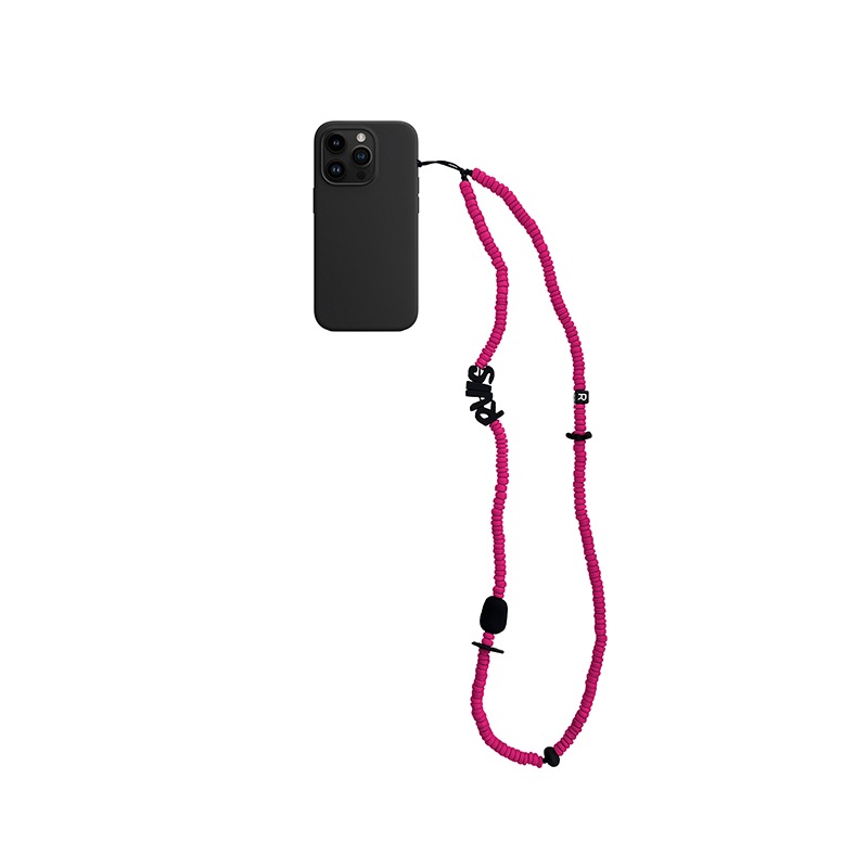nature beads crossbody phone strap magenta 57cm