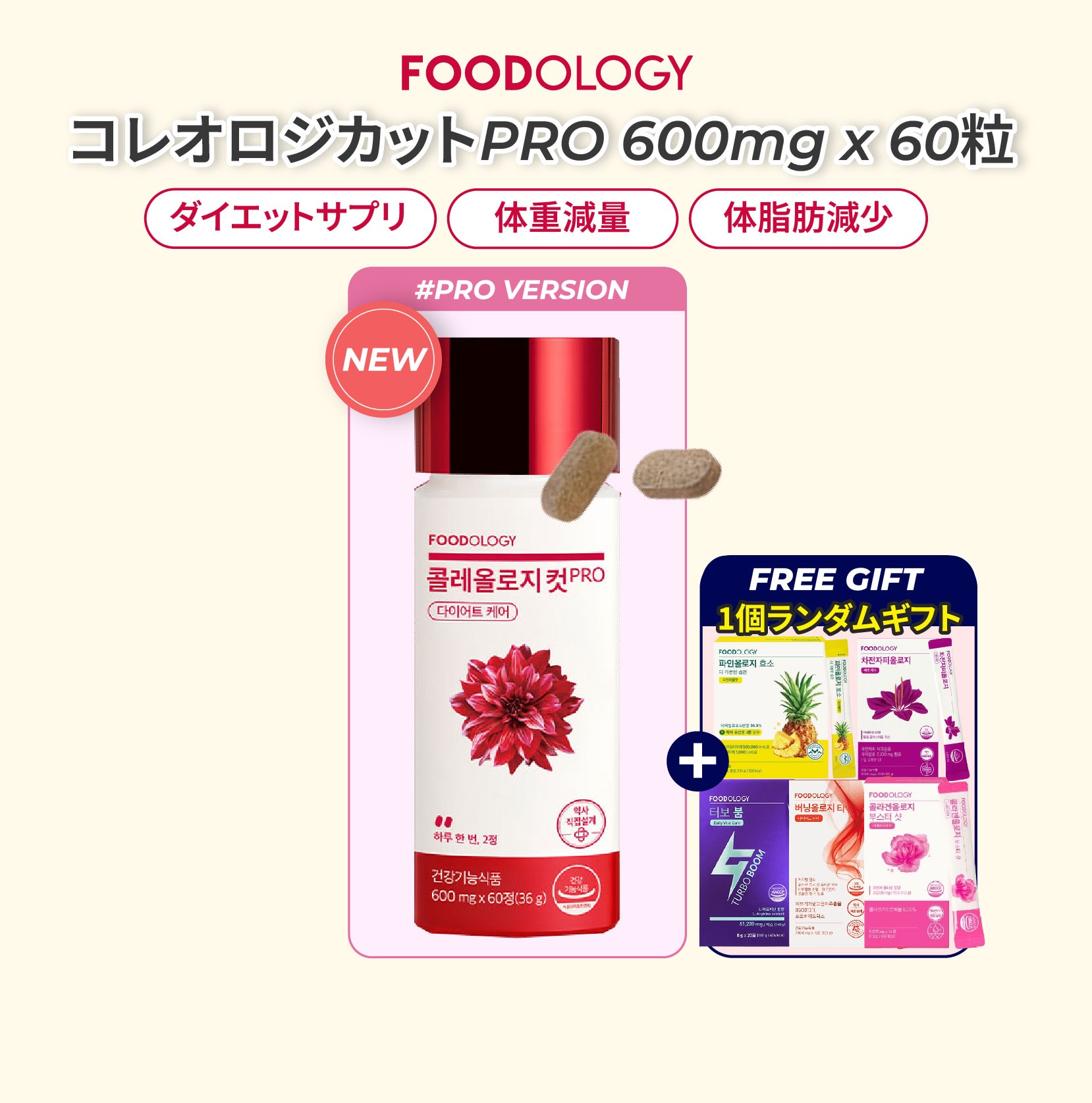 Foodology】コレオロジーPRO 600mg×30粒＋10粒×2箱