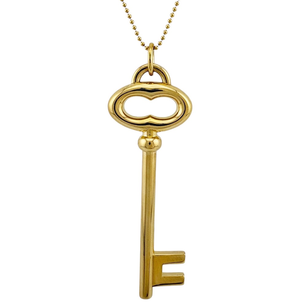 ティファニー オーバルキー ネックレス 18金 K18イエローゴールド TIFFANY&Co. 中古 美品