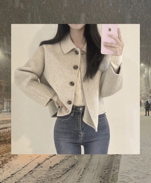 [ハンドメイド/ウール70%] *百貨店クオリティ* ショートコート 2color ウールコート セレモニールック 年末ルック 冬 アウター おすすめ