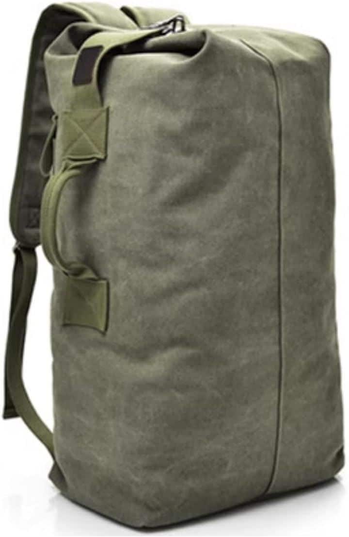 バックパック ミリタリー ダッフルバッグ 大型ザック メンズ リュックサック アウトドア( カーキ, L)