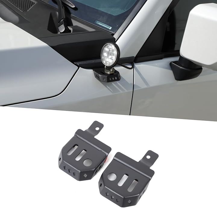 トヨタプラド 2024年～現行に専用 車用 照明ブラケット Aピラーサーチライトブラケット 車用ライトアクセサリー フロント両側 外装パーツ 車外 カー用品 車種専用設計 2点セット