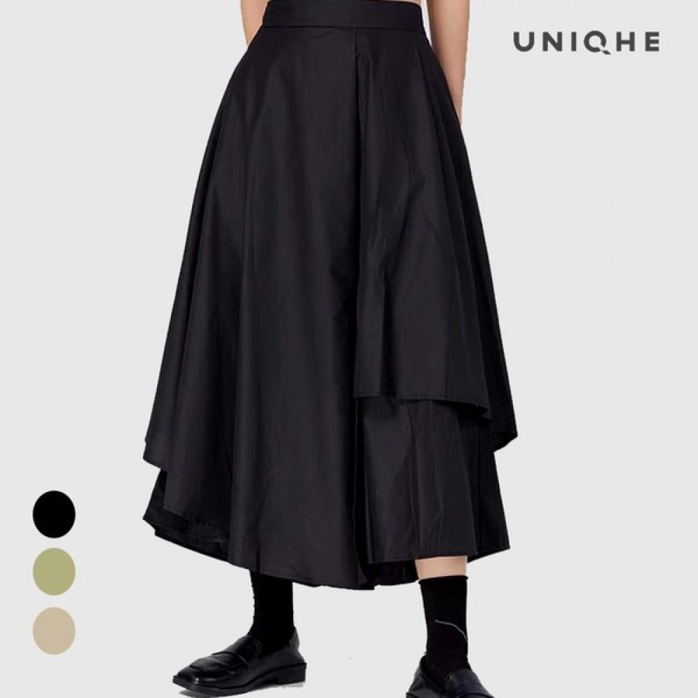 (UNIKE) バンディングフリルスカートパンツ