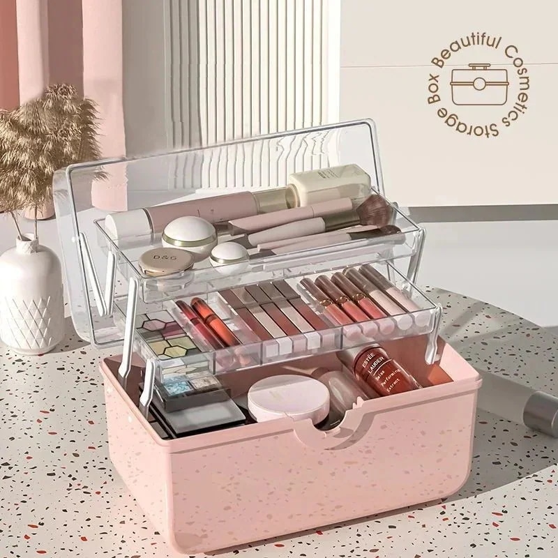 【10個セット】多層 メイクボックス 化粧品収納ボックス 救急箱 薬箱 収納箱 ネイル 小物 整理 折り畳み式 携帯大容量 蓋付き 防塵 持ち運び 35,863円