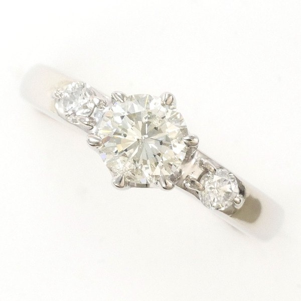 PT850 プラチナ リング 指輪 5号 ダイヤ 0.50 0.11 鑑定書 ジュエリー 中古