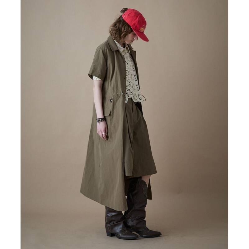 ペンフィールド PENFIELD CN オープンカラー ハーフシャツワンピース ベージュ FR2WS50F 480270