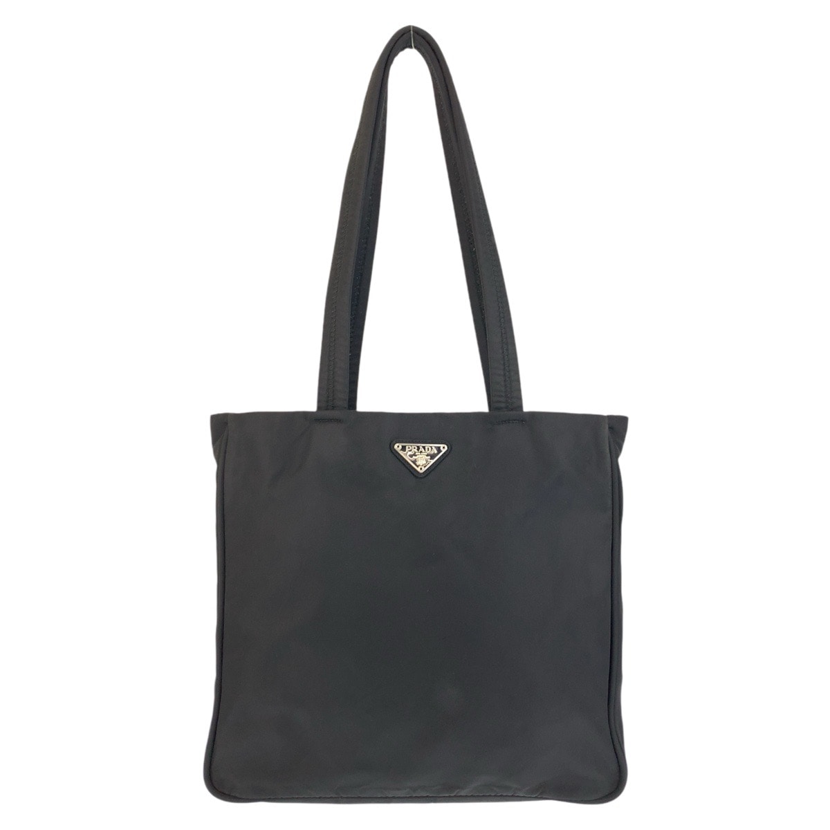 美品 テスート 三角ロゴプレート ブラック 黒 シルバー金具 ナイロン トートバッグ ショルダーバッグ レディース 502284