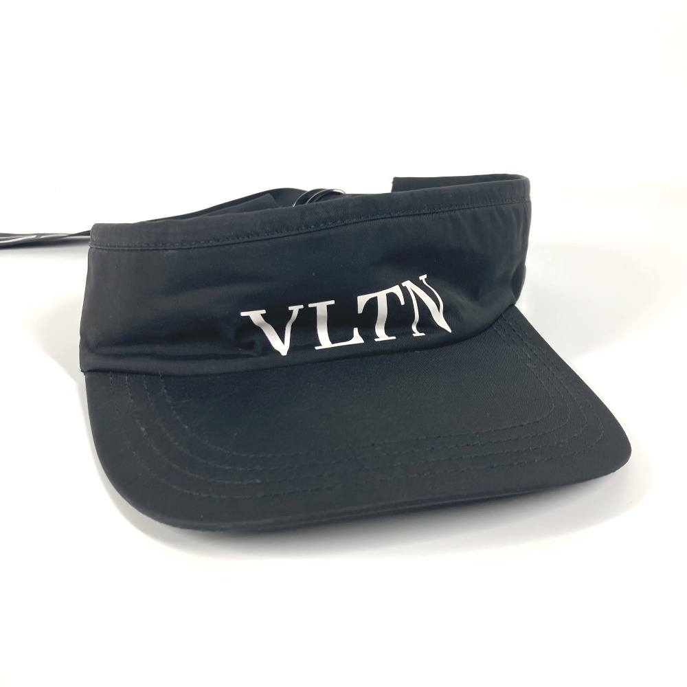 Valentino Garavani ヴァレンティノ・ガラヴァーニ サンバイザー ロゴ 帽子 バイザー コットン ブラック