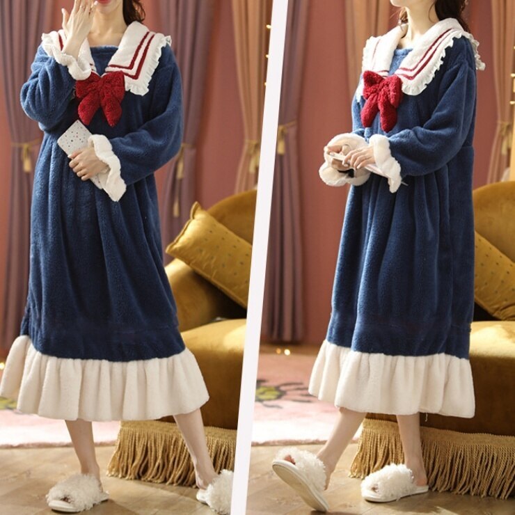 ルームウェア　ナイトウェア　ルームウエア パジャマレディース　もこもこパジャマ　ワンピース　オールインワン　リボン　フリル　フレア　ゆったり 部屋着 寝間着 ふわふわ　もこもこ　カワイイ　ガーリー