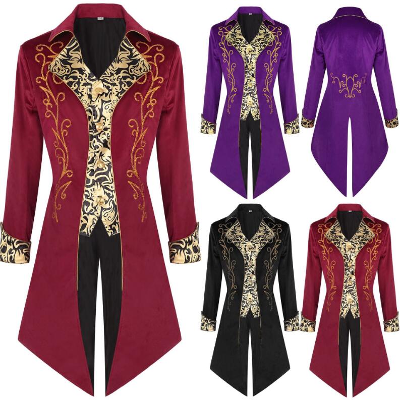舞台衣装 燕尾服 ロングジャケット 大人用コスチューム 中世紀欧 王子様 伯爵 貴族コスプレ 吸血鬼 ステージ衣装 ハロウィンコスチューム ハロウィンパーティー 舞台劇 学園祭 お芝居 舞台衣裳 仮装