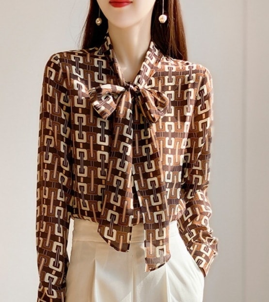 レトロ トップス デート モテアイテム シャツ ブラウス 長袖 タイ付き シフォン 可愛い きれいめ 上品 おしゃれ かっこいい 可愛い ラブリー キュート ガーリー クール モード系 5,291円