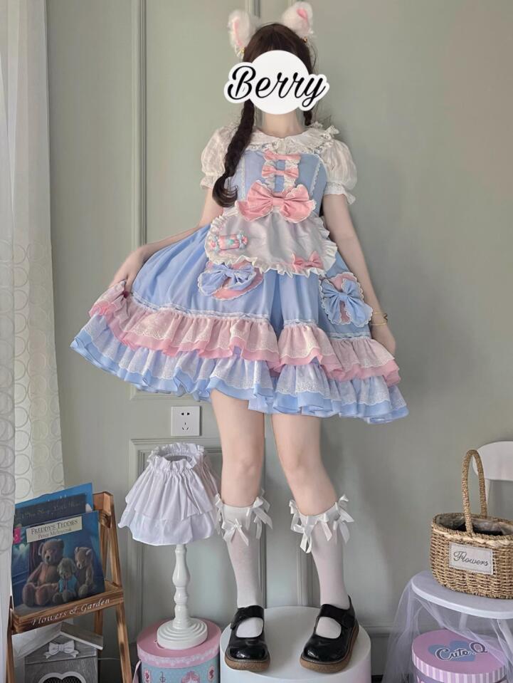 【新作登場 最安値!】171ロリータ サロペットスカートメイド服ワンピース　 ゴスロリ コスプレ メイド服 コスチューム 文化祭 学園祭 衣装 仮装 おすすめ 可愛い 日常　写真　舞台　花嫁