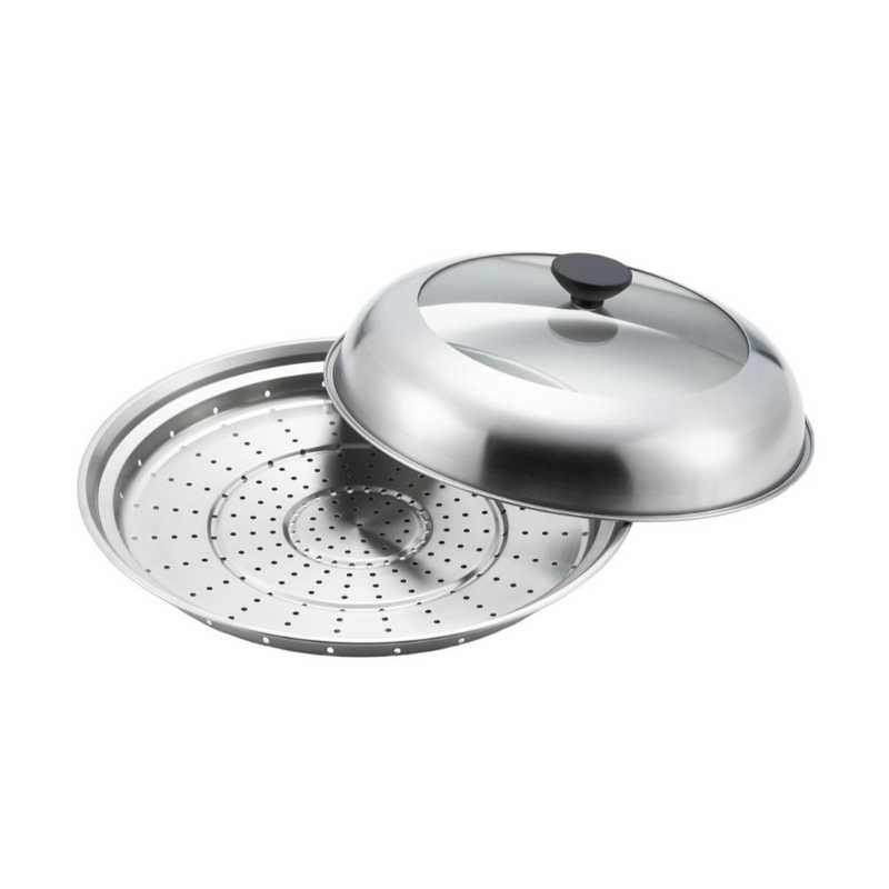 ヨシカワ　蒸し器 フライパン用 28～30cm用 ガラス蓋　YJ3278