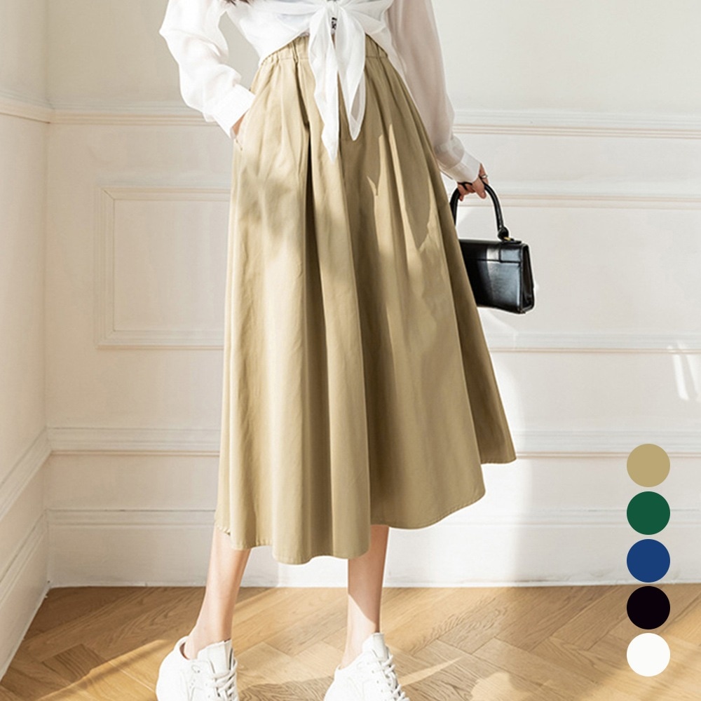 国内即納 フレアスカート ミモレ丈 ハイウエスト