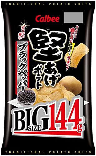 カルビー 堅あげポテトBIGブラックペッパー 144g12袋 大容量 たっぷり パーティー おやつ おつまみ