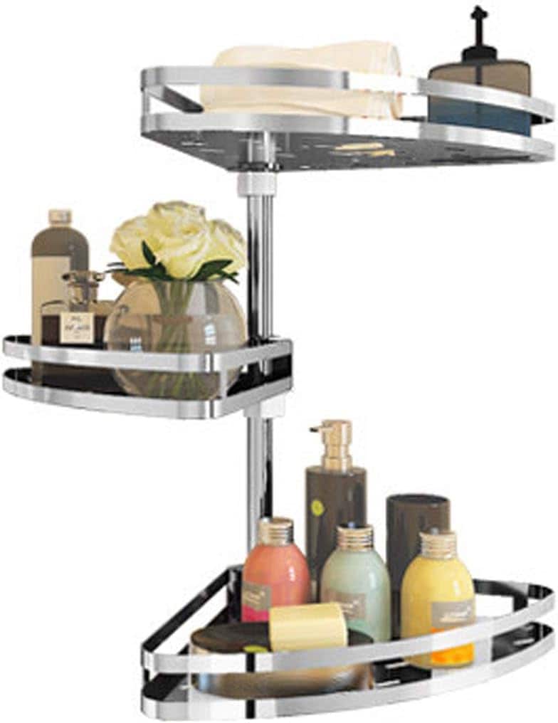 GHCXY Bathroom Hardware Floating Shelves Storage Shelf Bathroom Strong Triangle Stainless Steel Wall