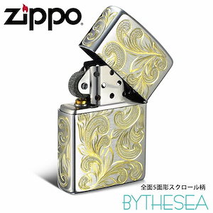 Zippo ライター ジッポライター 真鍮 クロムサテーナ クロムメッキ レギュラータイプ 5面手彫り ハワイアンジュエリー ブランド FL101C