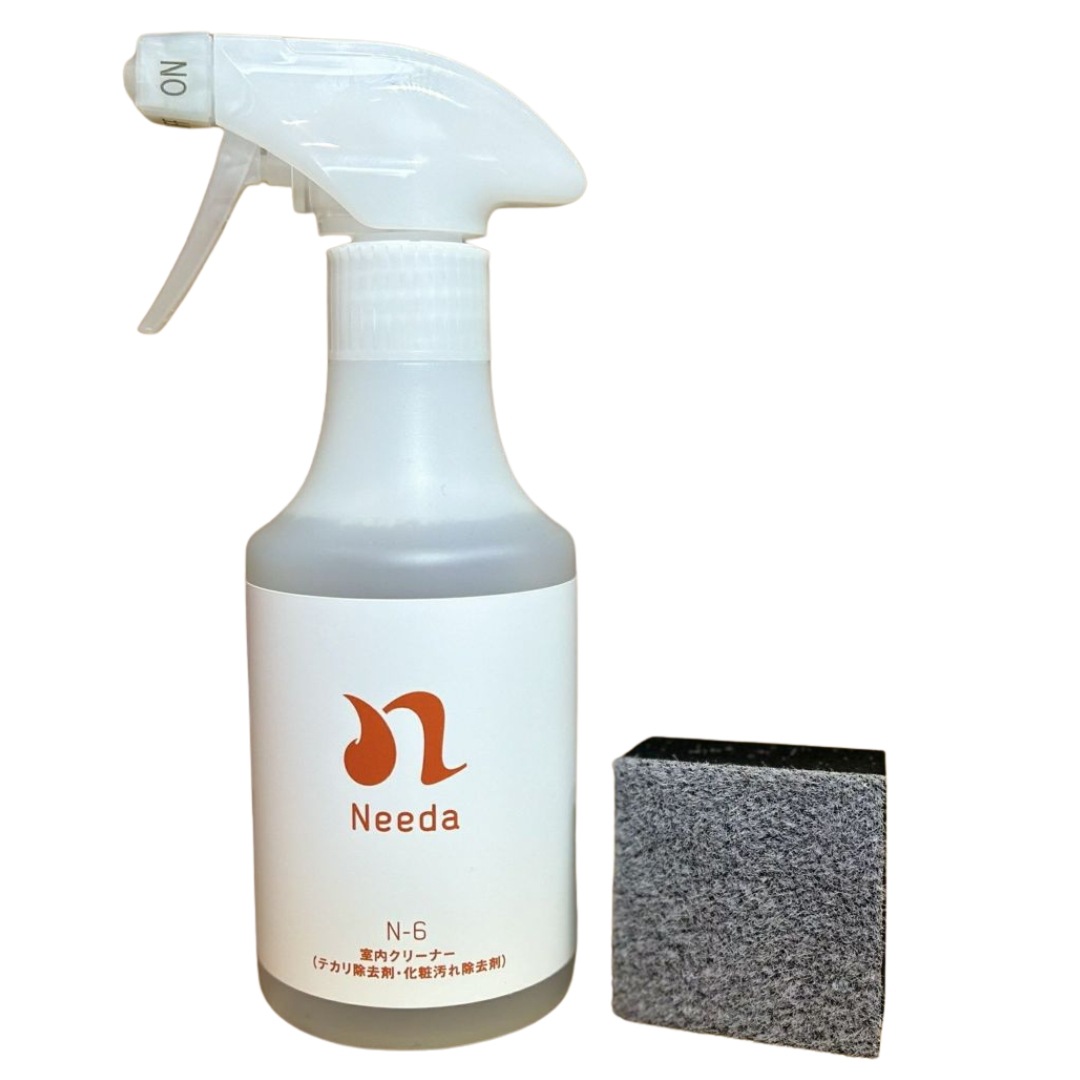 【Needa N-6 室内クリーナー】自動車内装専用 汚れ・皮脂・ホコリを除去 ダッシュボード・ハンドル・内張り用 マルチクリーナー 消臭・除菌タイプ 日本製 革製ブラシセット