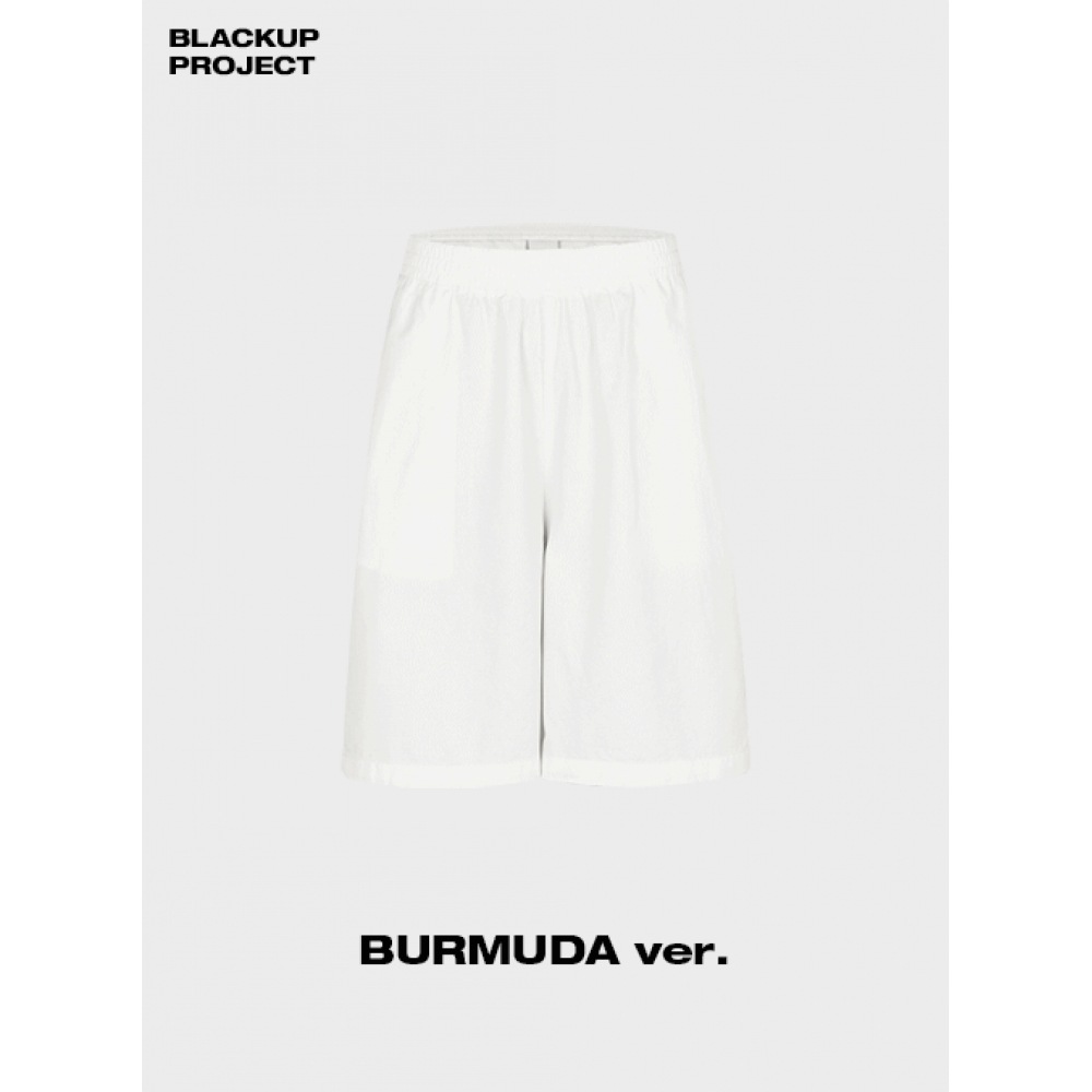 ブラックアップ ディキット バミューダ オーバーサイズ コットン バンディングパンツ