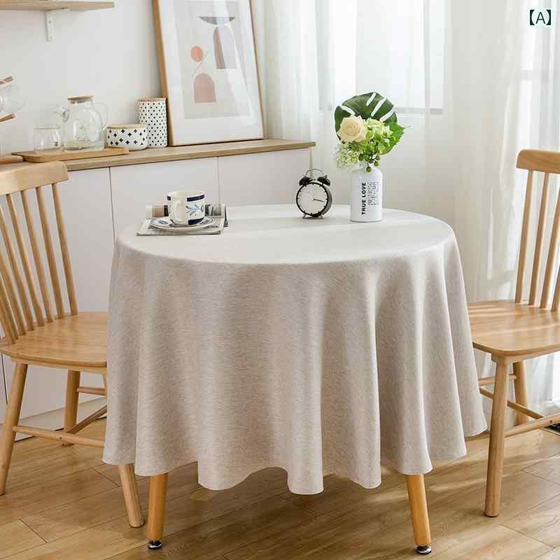 テーブルクロス 円形 布 北欧 モダン ラウンド シンプル 無地 おしゃれ 上品 清潔 四角 選べる サイズ 長め 青 緑 赤