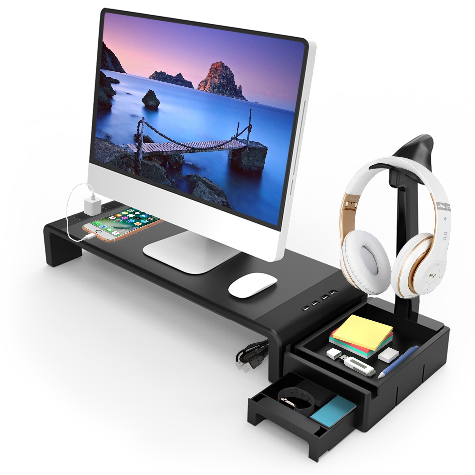 PCスタンドパソコン台卓上机上デスクノートパソコン台 テレビ台　ノートパソコンラック机テーブル作業台